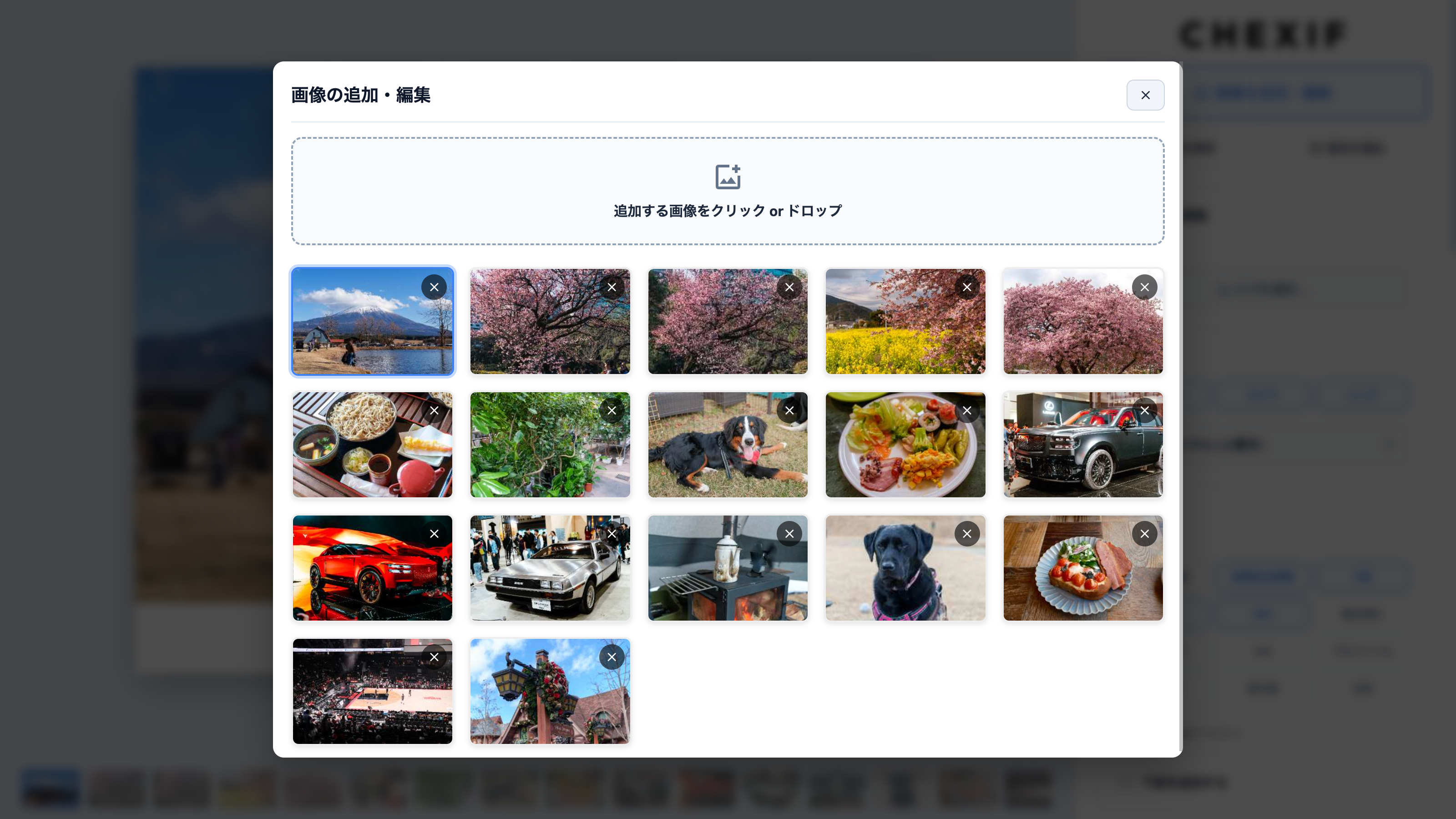 Screen right after dropping a photo. EXIF info is auto-detected and a real-time EXIF frame preview is displayed.